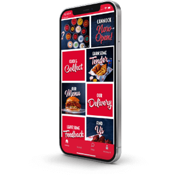Slim Chickens app on phone